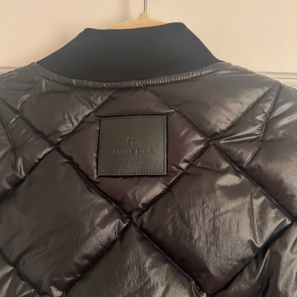 Anine Bing Leo Puffer Coat / Woman’s Extra Small XS Black with Gold Zipper - Picture 12 of 13